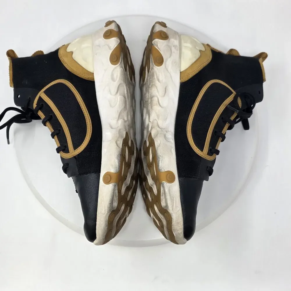 Nike React Ianga THE10TH Athletic Shoes Mens Size 12 Black Gold AV5555-001
